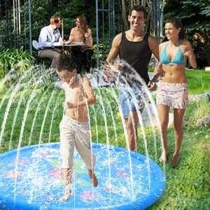 RIGJAK Inflatable Sprinkler Splash Pad for Kids Toddlers Kiddie Baby Pool, Outdoor Water Play Mat Toys Baby Infant Wading Pool Fun Backyard Fountain Play Mat for 1-12 Year Old Girls Boys - Image 3