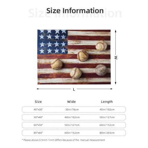 Couverture flanelle drapeau américain baseball anti froid canapé lit