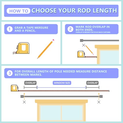 Image of Byondeth Curtain Rods for Windows 16 to 144 Inches Adjustable Length 1 Inch Diameter Window Curtain Rod with Aluminium Finials, Flash Gold