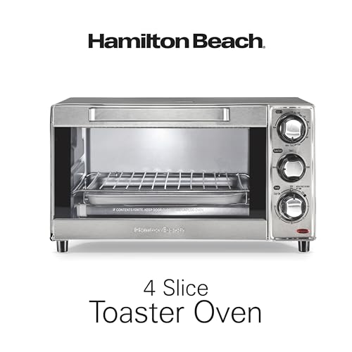Hamilton Beach Countertop Toaster Oven & Pizza Maker Large 4-Slice Capacity, Stainless Steel (31401) - image 8