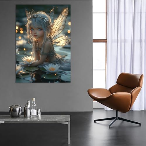 Grande impression murale esthétique TERUEA fée rétro beige grand format - 4