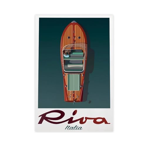 Poster yacht italien sur toile décoration murale salon et chambre 61x91cm