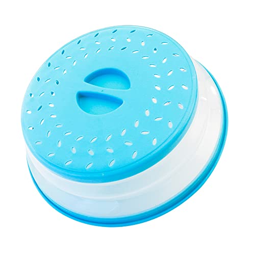 Image of Collapsible Microwave Splatter Cover, Microwave Plate Cover With Steam Vent(8.5 IN,blue)