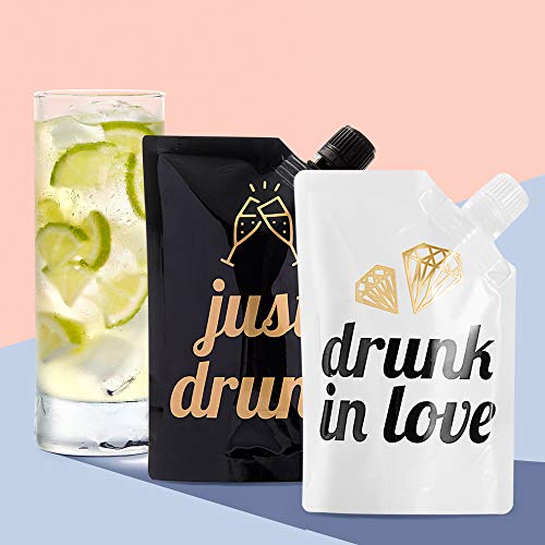 Pop Fizz Designs | Bachelorette Flask Set of 10 | Bride Tribe Disposable Flasks and 2 Bride to Be Flask for Bachelorette Party