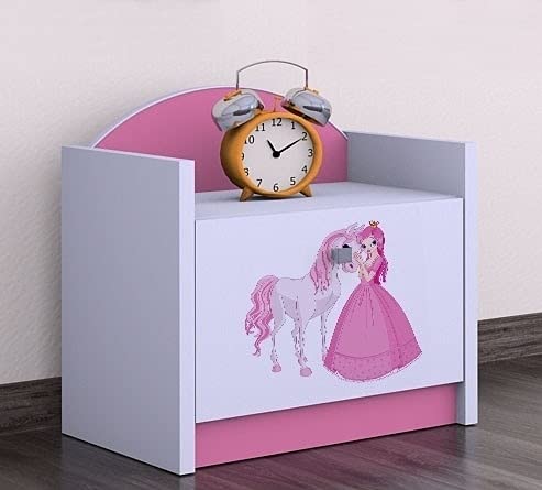 HappyBabies BDW Nachttisch/viele Farben - EIN einfacher Nachttisch, der für jedes Bett und Schlafzimmer geeignet ist/Kinderzimmer/Kinderbett/VIELE Motiv - 40 x 44 x 34 cm (B/H/T)