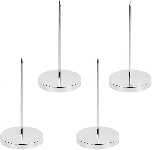Miniatura 5 de SGrace Soporte de recibos Spike Bill Desk Varilla recta Papel Stick Recibos Check Tenedor Acero Inoxidable (12)