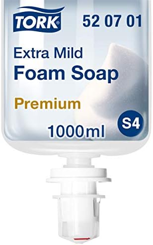 Tork Extra Mild Foam Soap - 520701 - Allergy-friendly All-purpose Soap for S4 Dispenser Systems - Premium Quality, Fragrance-free, 1 x 1000 ml