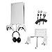 Soporte de Pared para PS5 Consola, Soporte para Controlador extraíble y Soporte para Auriculares, Accesorios Compatible con Consola PS5 con Tornillos y Abertura de Ventilación, Ahorra Espacio, Blanco