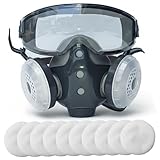 Design integrale integrato: questa maschera respiratoria combina una lente grandangolare e un facciale in un'unica unità, progettata per una vestibilità sicura e una protezione completa durante le attività impegnative. Maschere antigas per adulti Maschera respiratoria con filtri