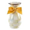 Mackenzie childs parchment check enamel vase tall  urban country home decor