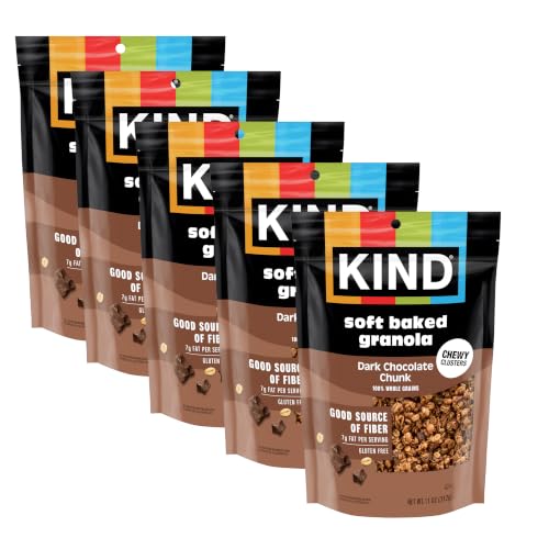 Kind Soft Baked Granola, Dark Chocolate Chunk, Gluten Free, Healthy Snack Mix, 4g Protein, 11oz, 5 Count - image 1