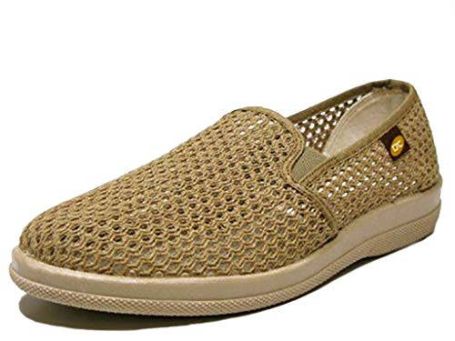 Mocasines de ancho especial Doctor Cutillas en rejilla kaky para aliviar pies delicados