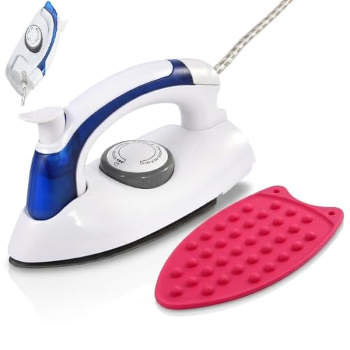Image of Plastic Folding Handel Portable Travel Steam Iron Press And Folding Handel With Heat-Resistant Rest Pad (Multi Color)