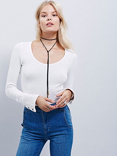 Alloy & Faux Leather Handmade Long Elastic Tassel Necklace, Black, 63-Inch4