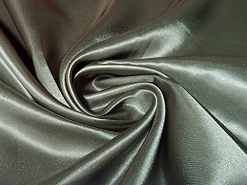 Tissu en polyester satiné liquide - Vert ancien - 1000 cm x 145 cm pour ameublement