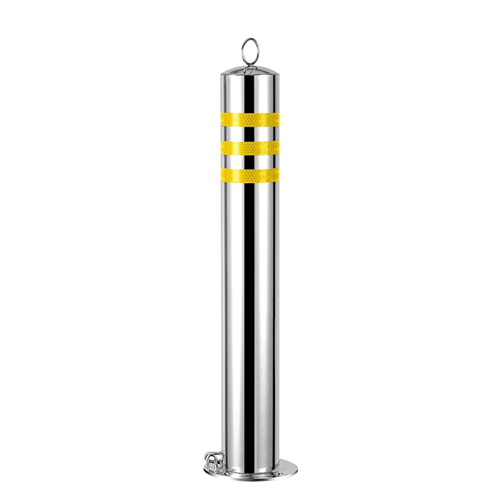HCZKIUJY Stainless Steel Safety Bollard Post with Removable Base and Reflective Tape, Ideal for Parking Barriers in Commercial and Private Areas (1pcs)