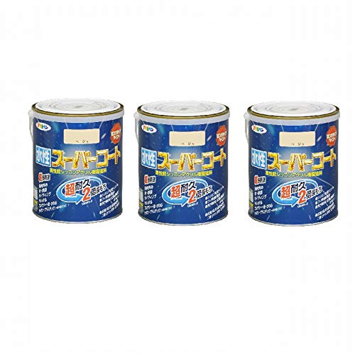 アサヒペン ペンキ 水性スーパーコート 水性多用途 ベージュ 1.6L