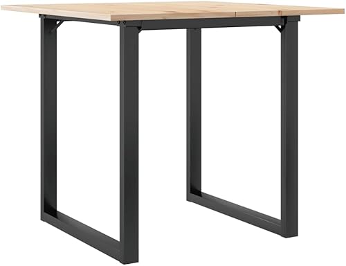 Miniatura 6 de Small Dining Table Counter Height 31.5x31.5x29.5 Inch Solid Wood Pine and Steel O-Frame Rustic Design for Kitchen Apartment Small Spaces