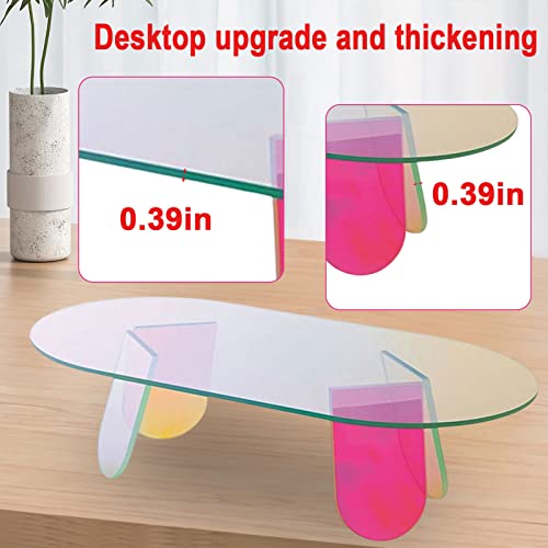 Kweetle Acrylic Side Table 28X20X14 Inch Iridescent Coffee Table For Living Room Bed Room Office #TOP2