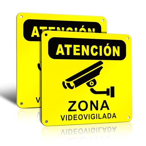 TAKULA 15 * 15CM Cartel Alarma-Cartel Videovigilancia,Zona Videovigilada Homologado, Pegatina Zona Videovigilada Carteles de Alarma