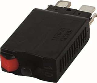 E-T-A Circuit Protection and Control 1170-21-10A, Circuit Breaker; Therm; Push; Cur-Rtg 10A; Plug-in; 1 Pole; Vol-Rtg 28VDC; Blade Snap