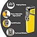 JOBON MINI Flint Torch Lighter, Adjustable Continuous Triple Jet Flame Refillable Portable with Cutter Punch Gas Window (Butane Not Included)(Yellow)