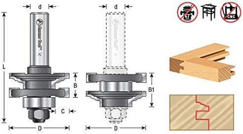 Amana 55380 Classical Stile & Rail 1/2" Shank Router Bit
