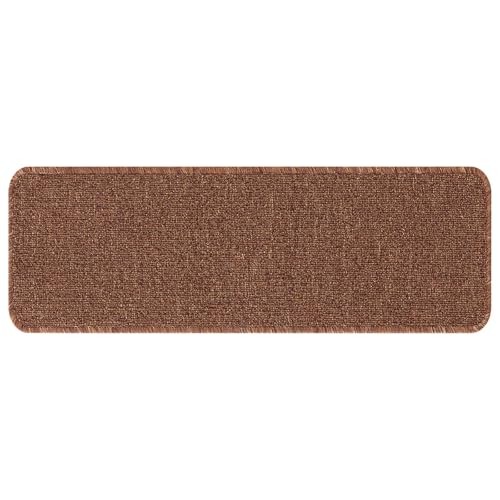 vidaXL rutschfeste Treppenmatten 15 pcs Gelb 60 x 25 cm PP, Elegante Treppenmatten für drinnen, rechteckig, langlebig, rutschfest, sicherer Schutz für Dein Zuhause