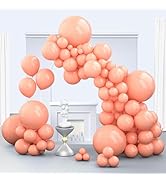 Zingnify Orange Pink Balloons, 150 pcs Different Sizes Pack of 18 Inch 12 Inch 10 Inch 5 Inch Pea...