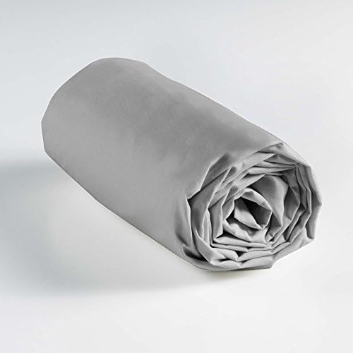douceur d'intérieur 1642652 Double Fitted Sheet, Cotton, Pebble 160 x 200 cm