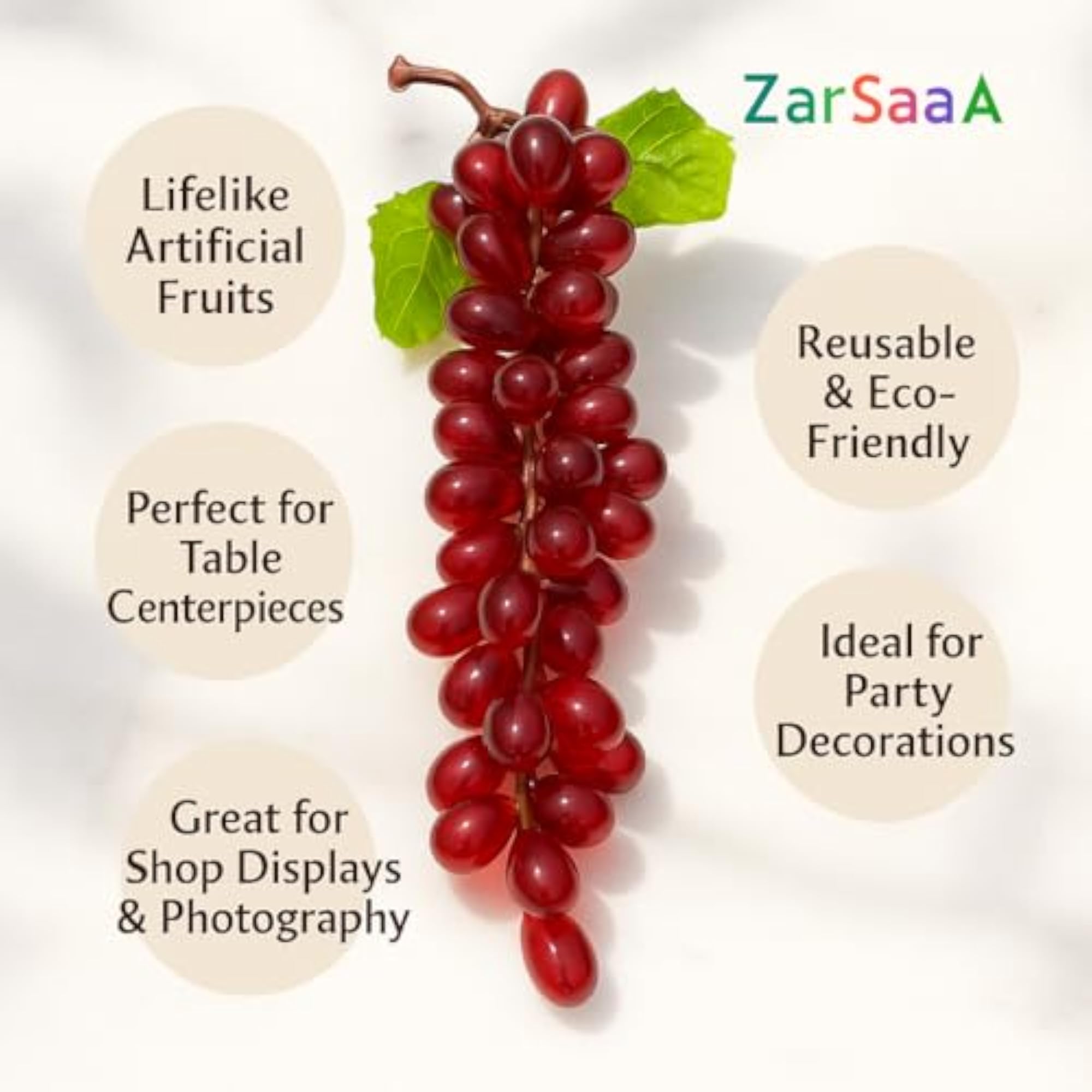 Pack of 3 Artificial Grapes for Home Decoration