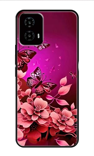 Image of Metal TPU Printed Back Cover for Motorola Moto G34 5G (Butterflies) 360 Degree Protection | Camera Protection -25092024(AH)