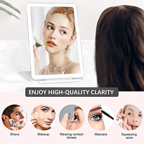 Rechargeable Travel Makeup Vanity Mirror with 80 Leds Lights, 3 Color Modes Portable Light Up Mirror - Image 3