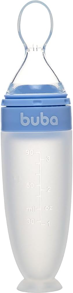 Buba, Colher Dosadora Em Silicone Com Ventosa Azul