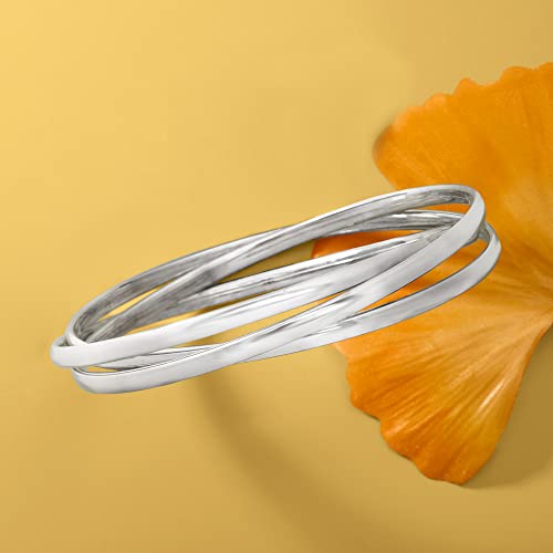 Ross-Simons Italian Sterling Silver Rolling Bangle Bracelet. 7.5 Inches #TOP3
