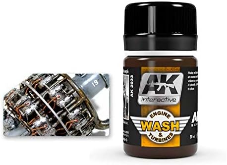 AK Interactive Aircraft Engine & Turbine Wash - 35 ML / 1.18 Fl.Oz Jar - Model Building Paints and Tools # 2033