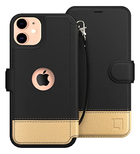 LUPA Legacy iPhone 11 Wallet Case for Women and Men - Case with Card Holder - [Slim + Durable] - Faux Leather -Flip Cell Phone case- i Phone 11 Purse Cases - Folio Cover - Golden Dusk