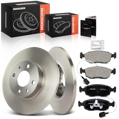 Frankberg Brake Kit incl. 2x Brake Disc + 4x Brake Pad Front Compatible with 500 312 2010-2024 500 C 312 2009-2024 Replace# 77366537, 77365729