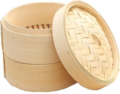 Zxyler 竹蒸し器 蒸籠 せいろ セイロ 蓋・本体2段セット 蒸し料理 中華 蒸し野菜 シュウマイ 小籠包 調理器具 ヘルシー調理