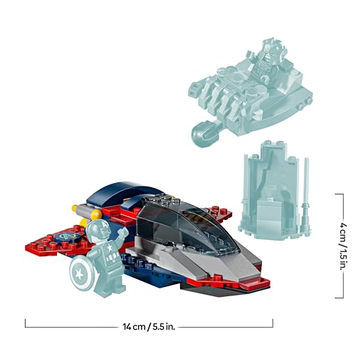 | Marvel Capitan America Contro Thanos - Giocattolo Avengers con Aereo e 2 Minifigure con Accessori Incluso lo Scudo di Cap - Regalo da Supereroi per Bambini da 4 Anni in su - 76319 - Lego - Immagine 7