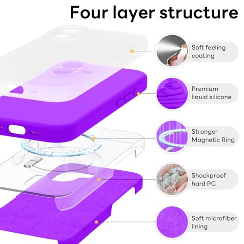 Vooii Magnetic for iPhone 17 Case 6.3" Premium Silicone, Neon Purple by Vooii - Used condition - Image 5