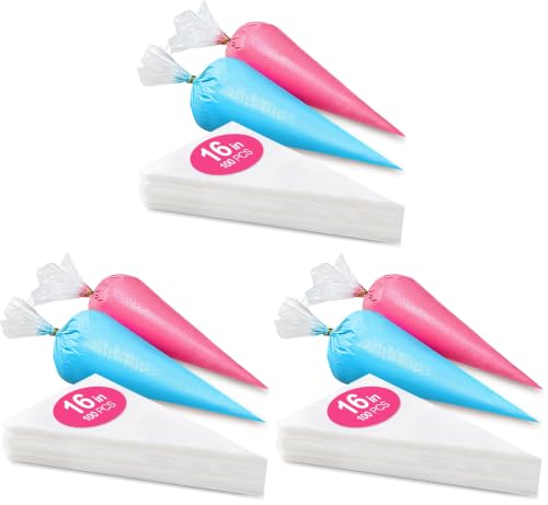 Image of 16 Inch Piping Bags Disposable, 100Pcs Large Pastry Bags, Frosting Bags, Cake Decorating Bags, Decorating Bags Large Piping Bags, Decorating Bags (Pack of 3)