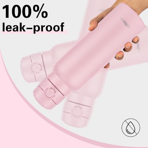 Image of GOPPUS 25 oz Insulated Water Bottle with Direct-Drink Lid,Keep Cold 24H,Leak-Proof Stainless Steel Bottle Ideal for the Gym,Travel,and Outdoor Use,Suitable for Teens and Adults（Pink）