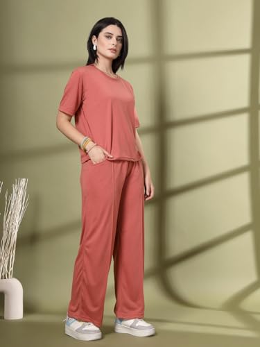 Image of CHKOKKO Women Casual Summer Track Suit T-Shirt Trackpant Co-ord Set