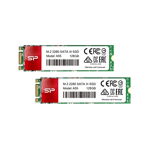 Image of Silicon Power 2-Pack 128GB A55 M.2 SSD (SLC Cache for Speed Boost) SATA III Internal Solid State Drive 2280