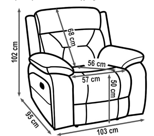 Bostonsofa Denver Relaxsessel aus echtem Leder mit Liegefunktion - Fernsehsessel mit Zero-Wall-System - manuellem Relaxmechanismus & ergonomischer Polsterung - ideal für große Personen - Dunkelgrau – Bild 3
