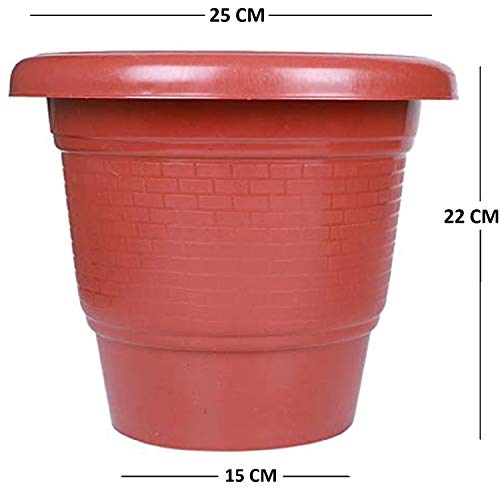 Maanit 10 inch Brick Gamla Planter Modern Pound Decorative Gardening Pot Plants for Garden Balcony Flowering Pot (Pack of 12)
