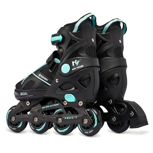 Miniatura 7 de Patines En Línea De Tamaño Ajustable Pulse Black - Negro Cian, 37 A 40