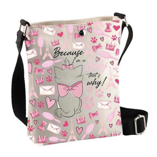 BDPWSS Marie Cartoon Cat Gifts Because I'M A Lady That's Why Marie Cat Lover Crossbody Bag Marie Ladies Gift For Friend (Because lady Cbag) - Main Image