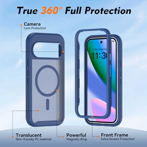 Coque compatible MagSafe Pixel 10 Pro finition premium bleu anti-rayures robuste